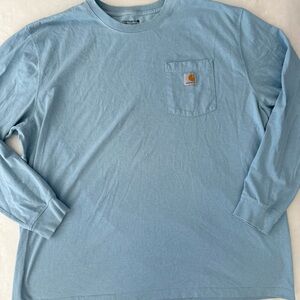 Carhartt TK0126 2XL REG Men's Long Sleeve T-Shirt, Size Large - Blue